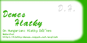 denes hlatky business card